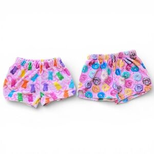Iscream | Plush Lounge Shorts Bundle | Donuts & Gummy Bears | Youth L/14 | EUC
